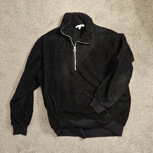 Woman's Fleece Express Black Half-Zip Top Size Small